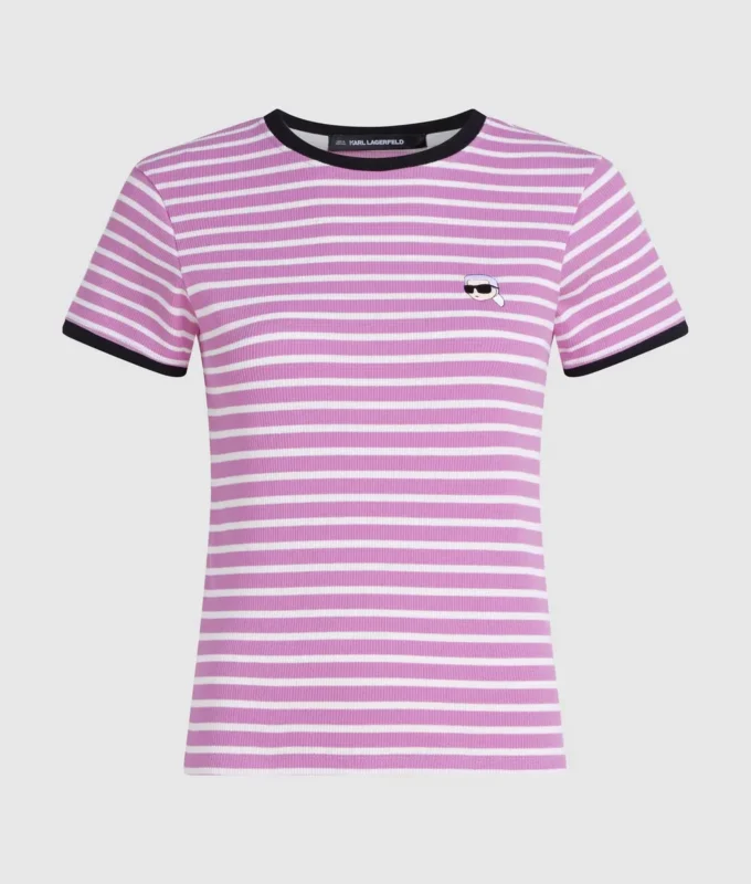 Camiseta de canalé a rayas Ikon