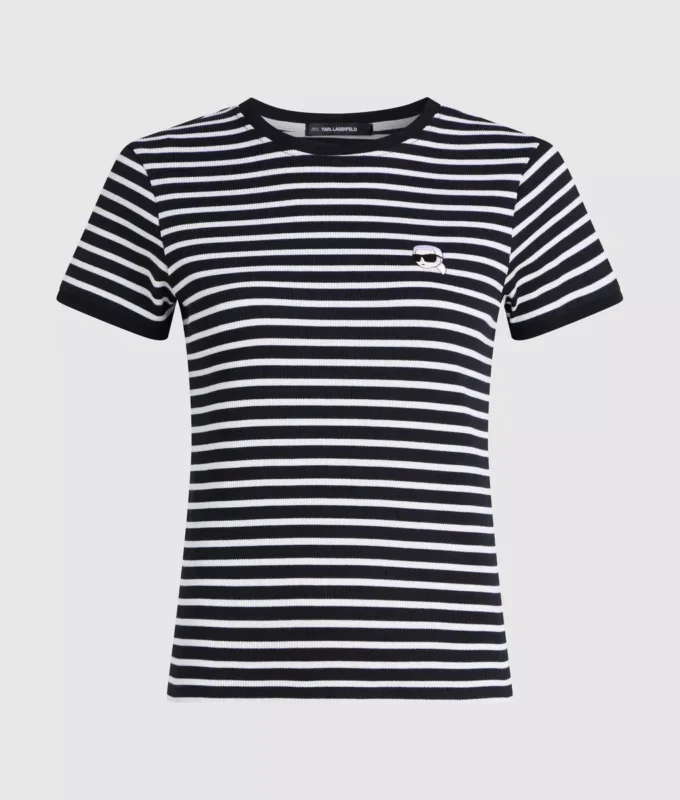 Camiseta de canalé a rayas Ikon