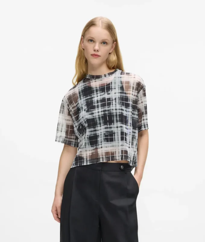 Camiseta de malla a cuadros
