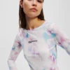 CAMISETA DE MALLA CON ESTAMPADO FLORAL