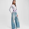 CAMISETA DE MALLA CON ESTAMPADO FLORAL