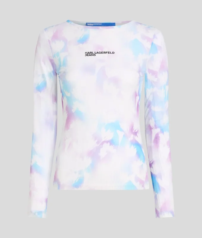 CAMISETA DE MALLA CON ESTAMPADO FLORAL