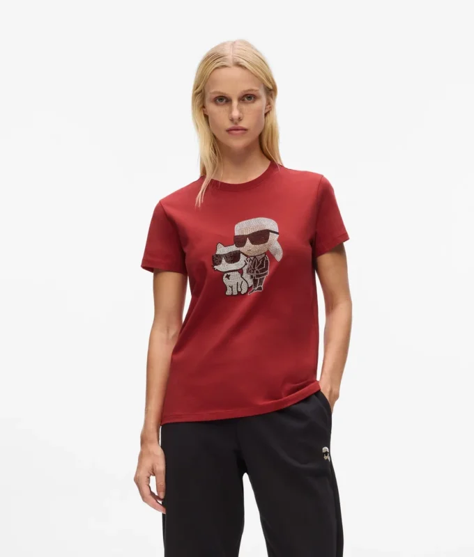 CAMISETA IKON KARL & CHOUPETTE CON STRASS