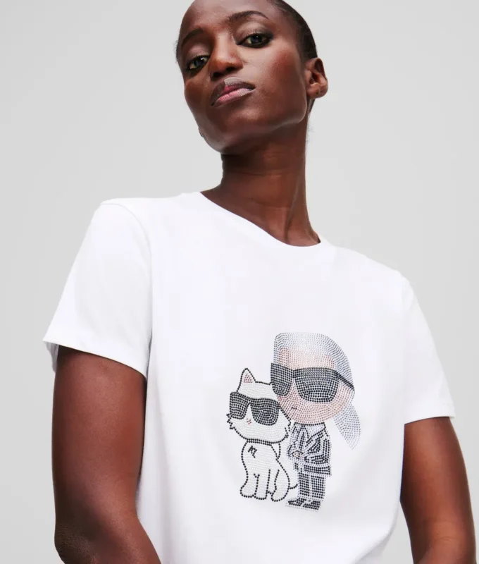 CAMISETA IKON KARL & CHOUPETTE CON STRASS