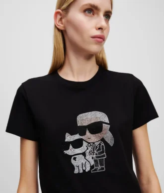 CAMISETA IKON KARL & CHOUPETTE CON STRASS