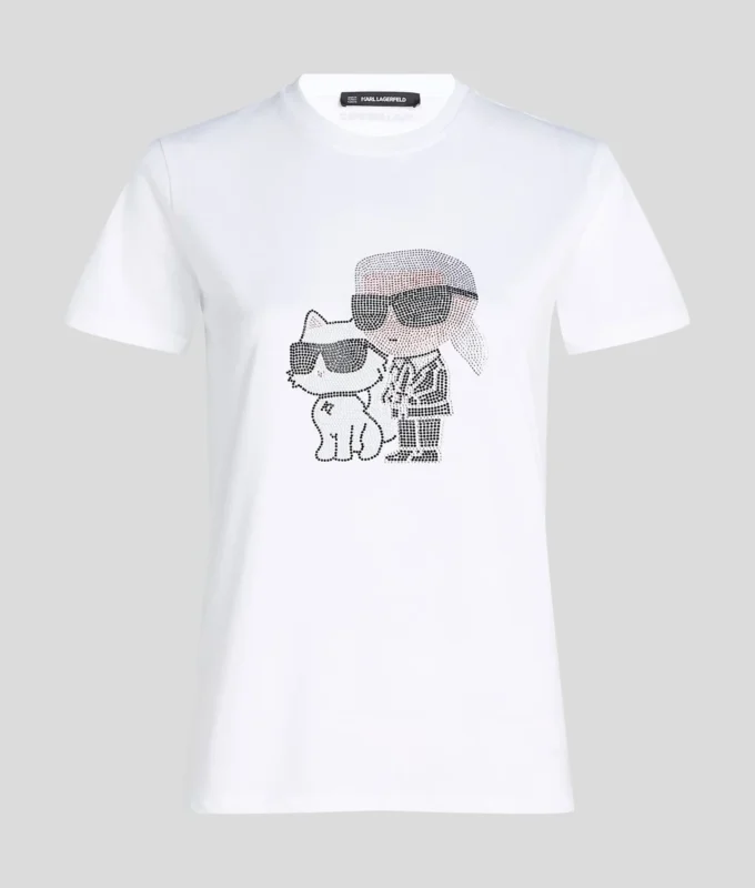 CAMISETA IKON KARL & CHOUPETTE CON STRASS
