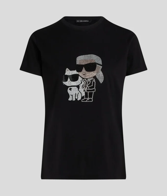 CAMISETA IKON KARL & CHOUPETTE CON STRASS