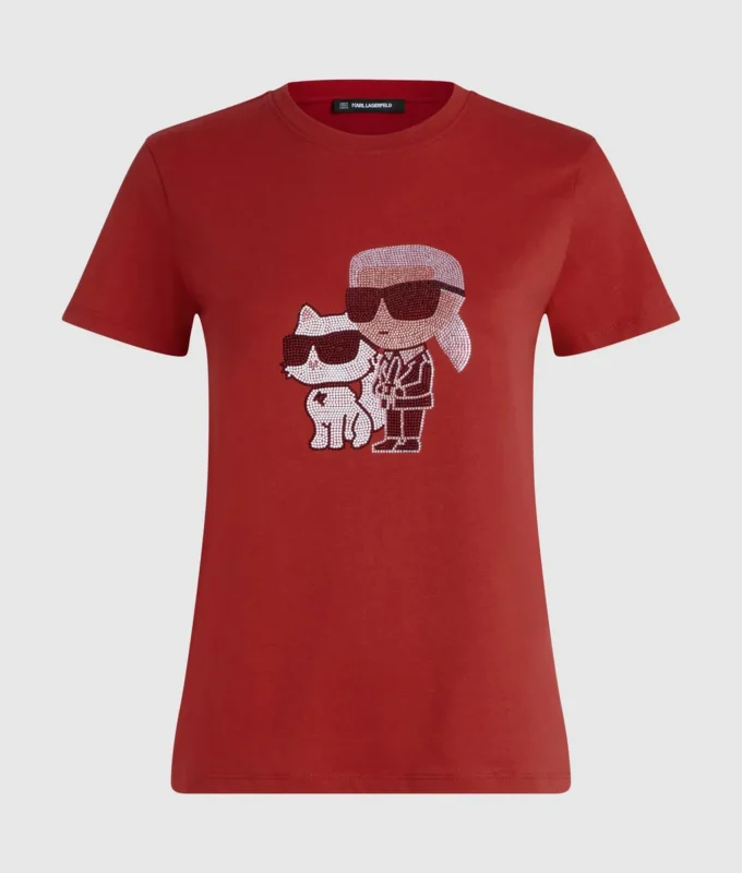 CAMISETA IKON KARL & CHOUPETTE CON STRASS