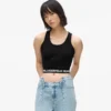 Camiseta sin mangas con cinta con logotipo