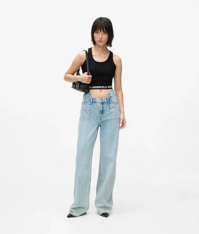 Camiseta sin mangas con cinta con logotipo