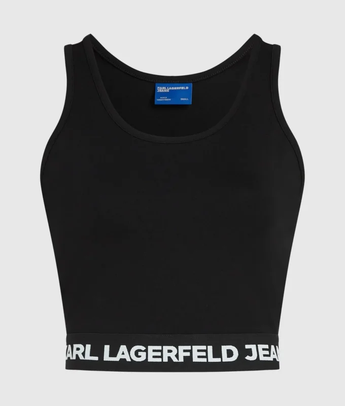 Camiseta sin mangas con cinta con logotipo