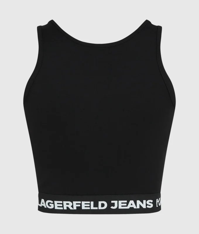 Camiseta sin mangas con cinta con logotipo