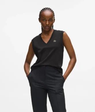 Camiseta sin mangas con cuello en V