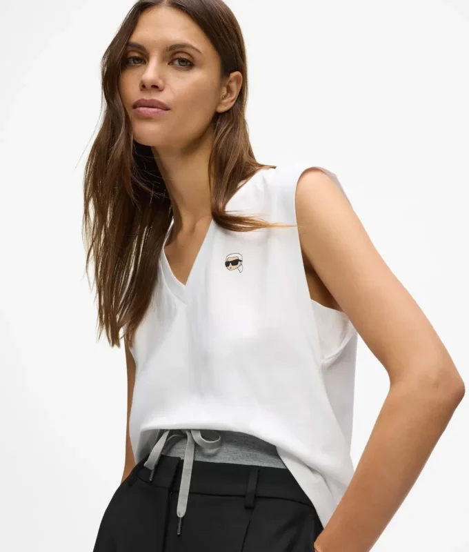 Camiseta sin mangas con cuello en V Ikon