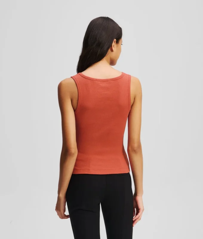 CAMISETA SIN MANGAS CON CUELLO EN V Y RIBETE