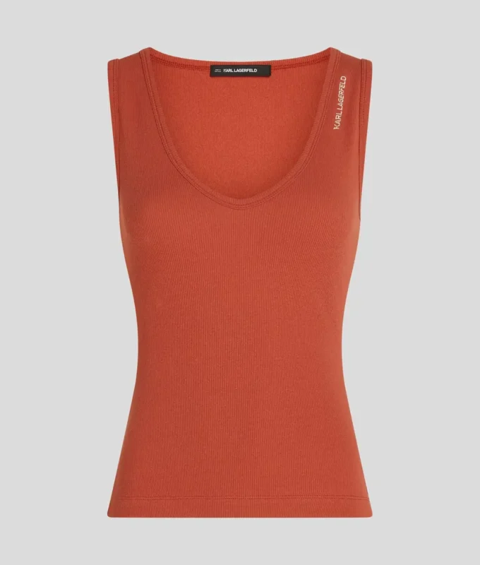 CAMISETA SIN MANGAS CON CUELLO EN V Y RIBETE