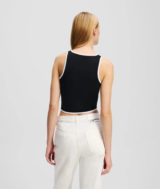 CAMISETA SIN MANGAS CON DETALLE DE RIBETE