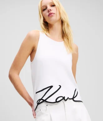 CAMISETA SIN MANGAS CON DOBLADILLA CARACTERÍSTICA
