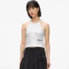 Camiseta sin mangas con ribete recubierto