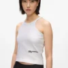 Camiseta sin mangas con ribete recubierto