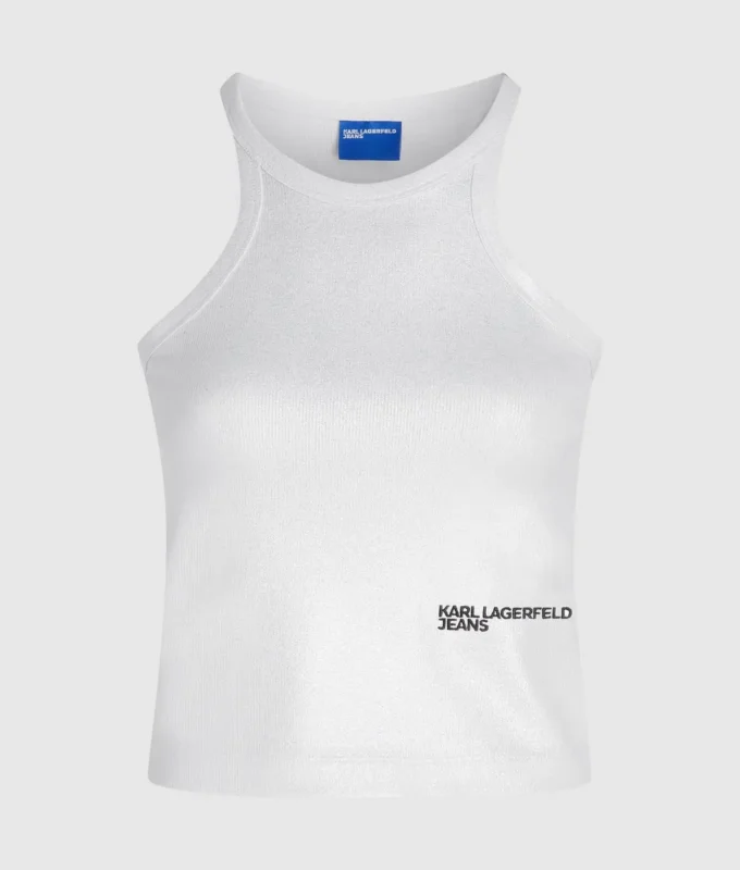Camiseta sin mangas con ribete recubierto
