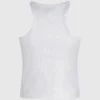 Camiseta sin mangas con ribete recubierto