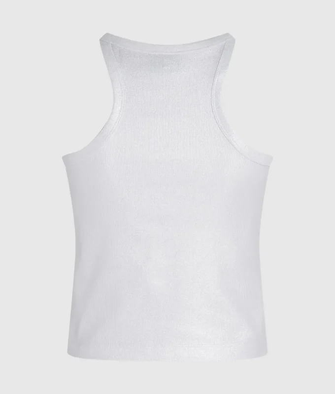Camiseta sin mangas con ribete recubierto