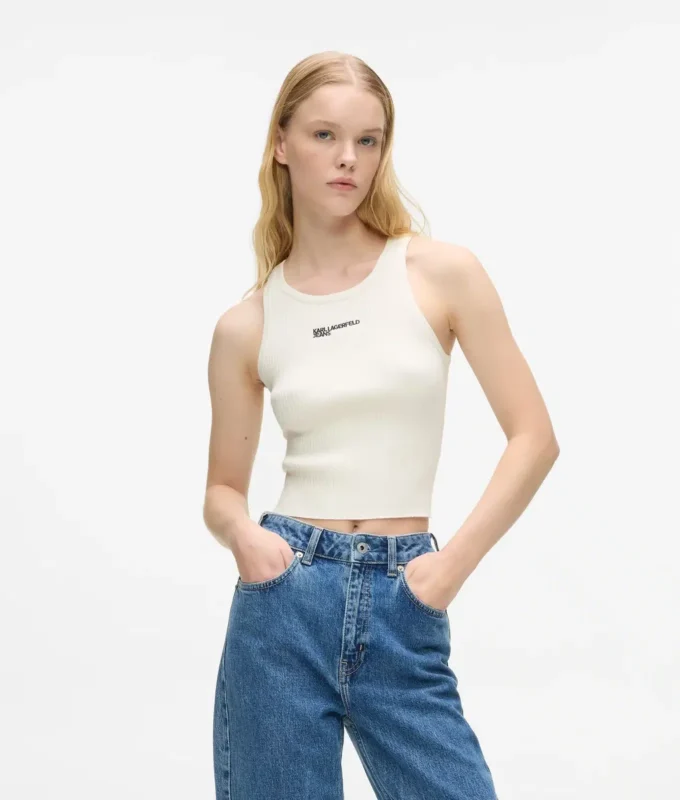 Camiseta sin mangas de punto