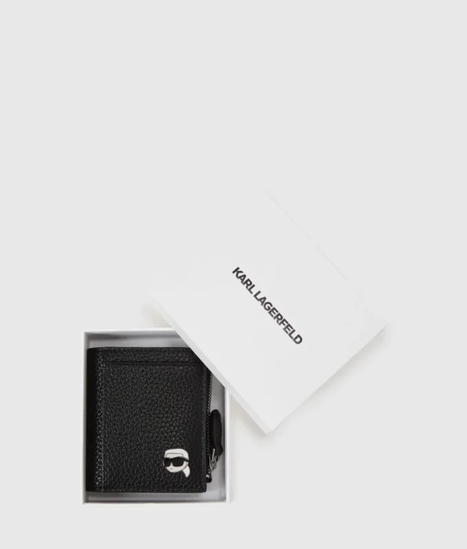Cartera pequeña con doble pliegue Ikon Pebble