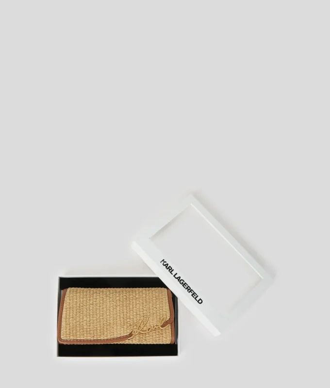 Cartera tejida con cadena K/Signature