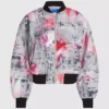 Cazadora bomber con estampado de pintura integral