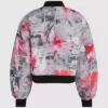 Cazadora bomber con estampado de pintura integral
