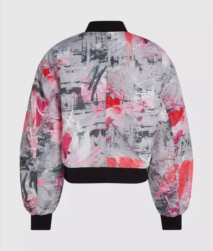 Cazadora bomber con estampado de pintura integral