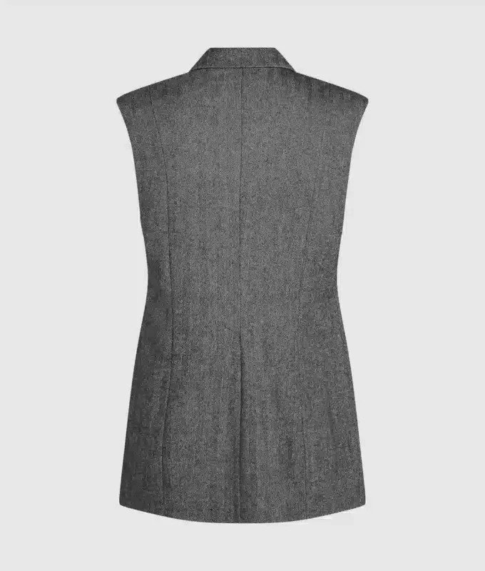 Chaleco de tweed con solapas de lentejuelas