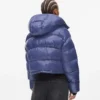 Chaqueta acolchada brillante y cuadrada