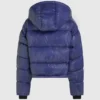 Chaqueta acolchada brillante y cuadrada
