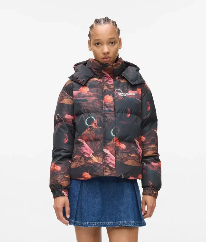 Chaqueta acolchada con estampado integral