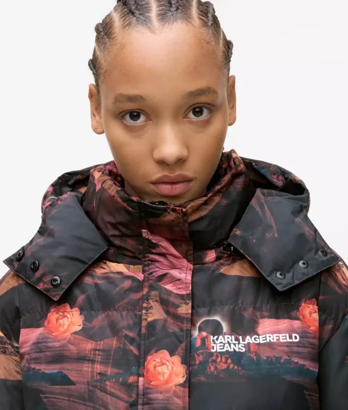 Chaqueta acolchada con estampado integral