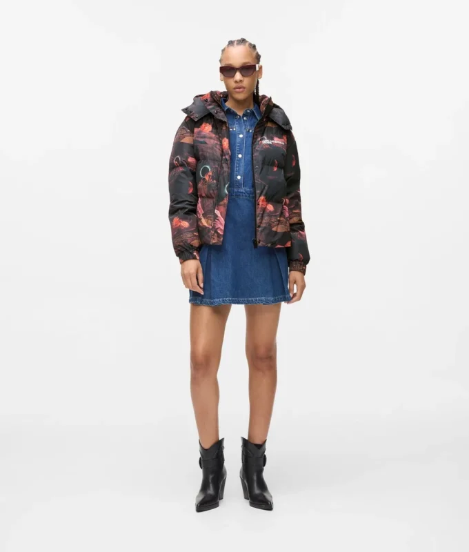 Chaqueta acolchada con estampado integral