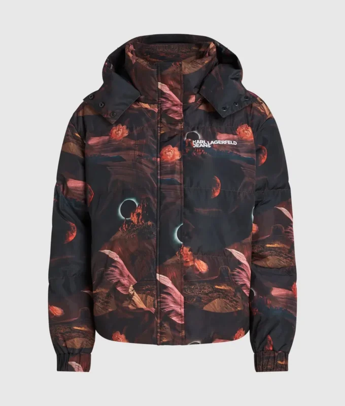 Chaqueta acolchada con estampado integral