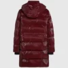 Chaqueta acolchada larga con acabado perlado