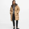 Chaqueta acolchada larga reversible