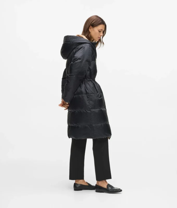 Chaqueta acolchada larga reversible