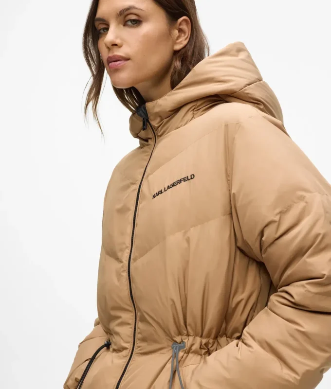 Chaqueta acolchada larga reversible