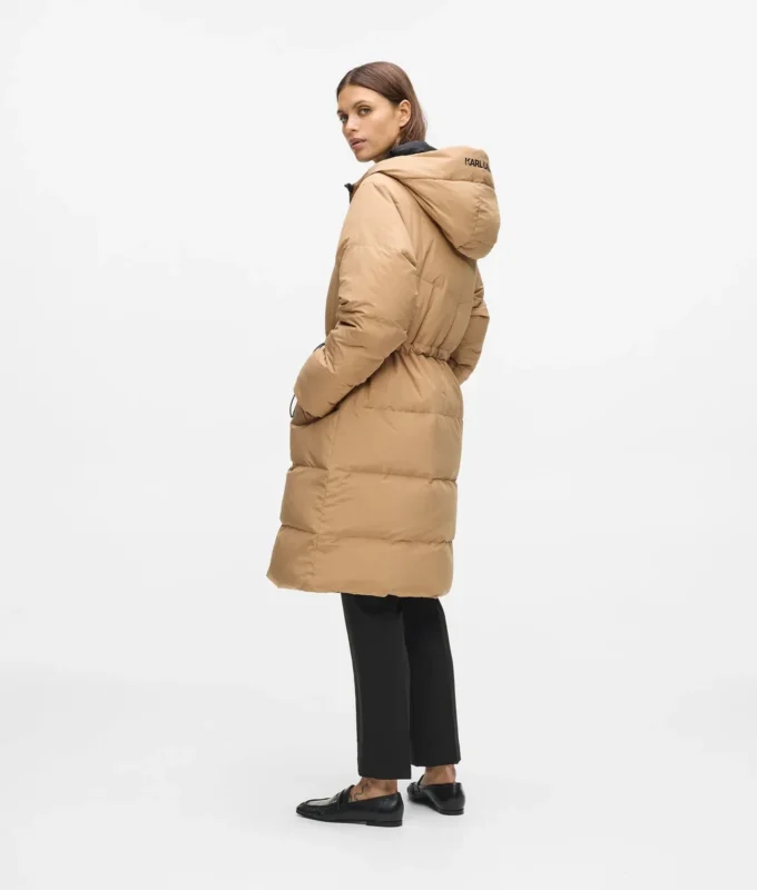 Chaqueta acolchada larga reversible