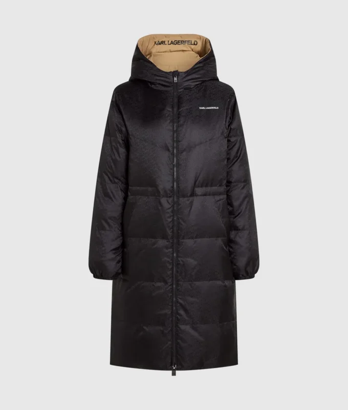 Chaqueta acolchada larga reversible