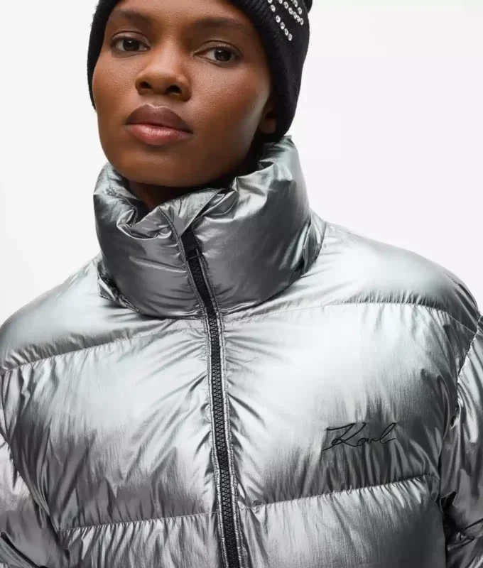 Chaqueta acolchada metalizada
