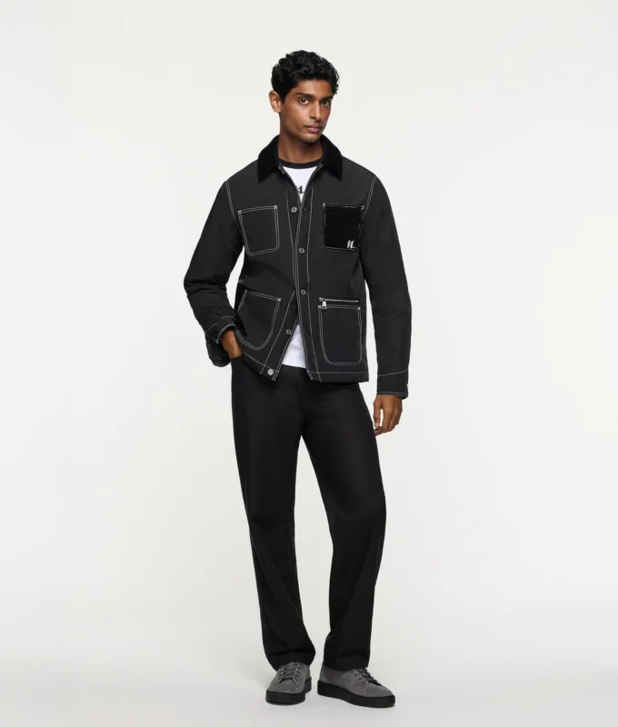 Chaqueta bomber con costuras en contraste