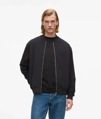 Chaqueta bomber con cremallera delantera