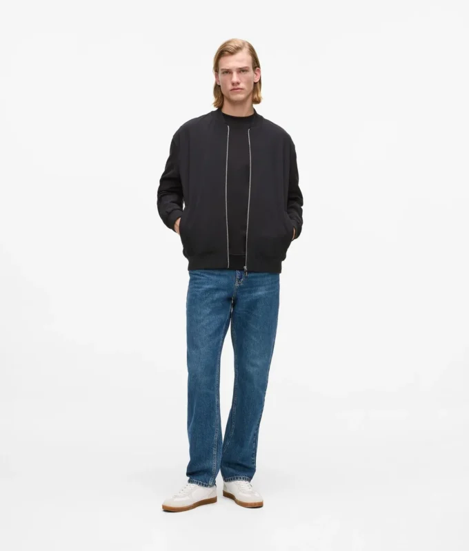Chaqueta bomber con cremallera delantera